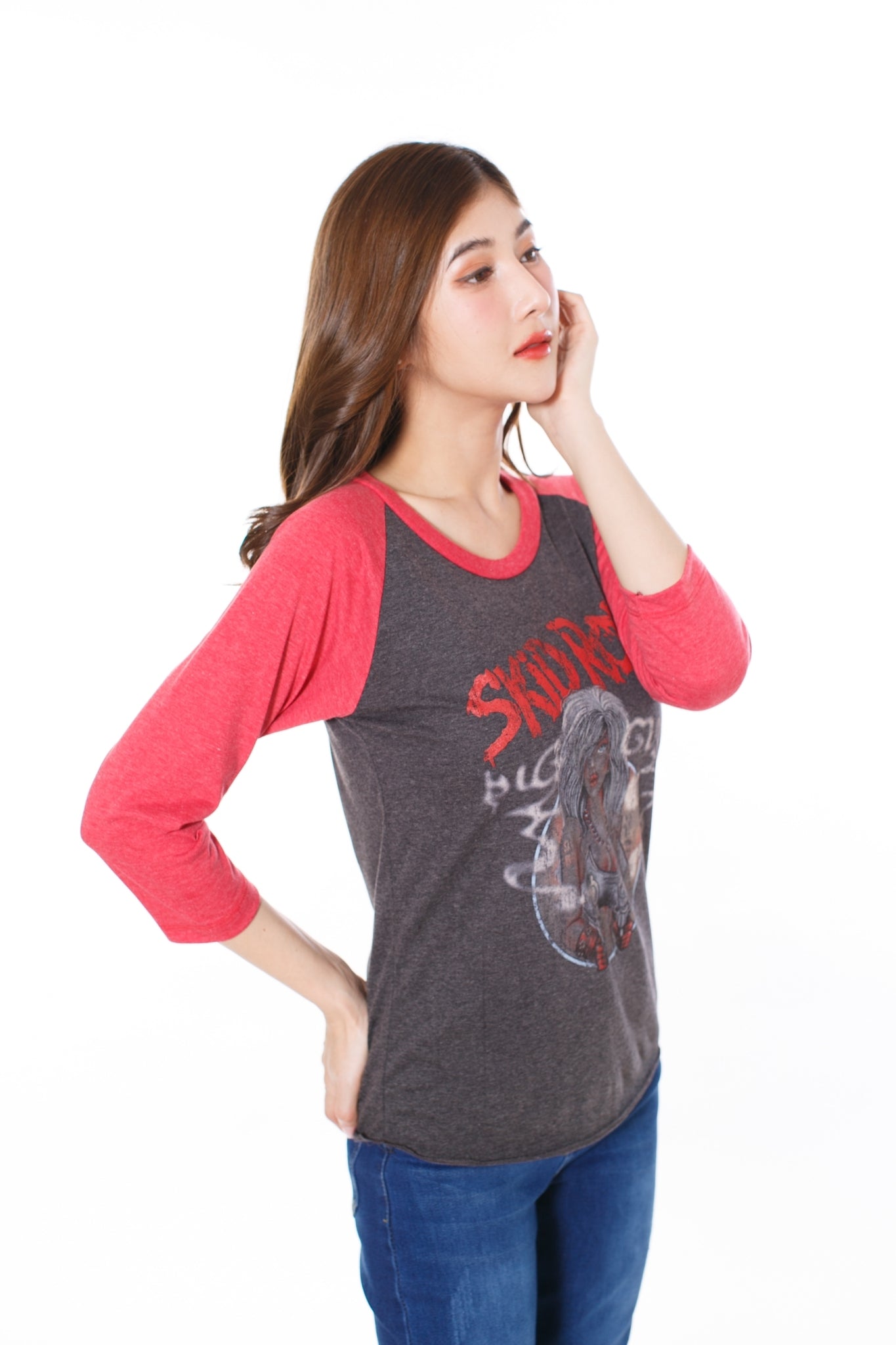 SKID ROW BIG GUNS Womens Raglan T-Shirt