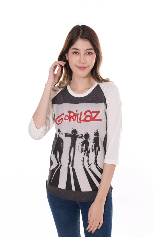 Gorillaz Band Rock Tour Womens Raglan T-Shirt