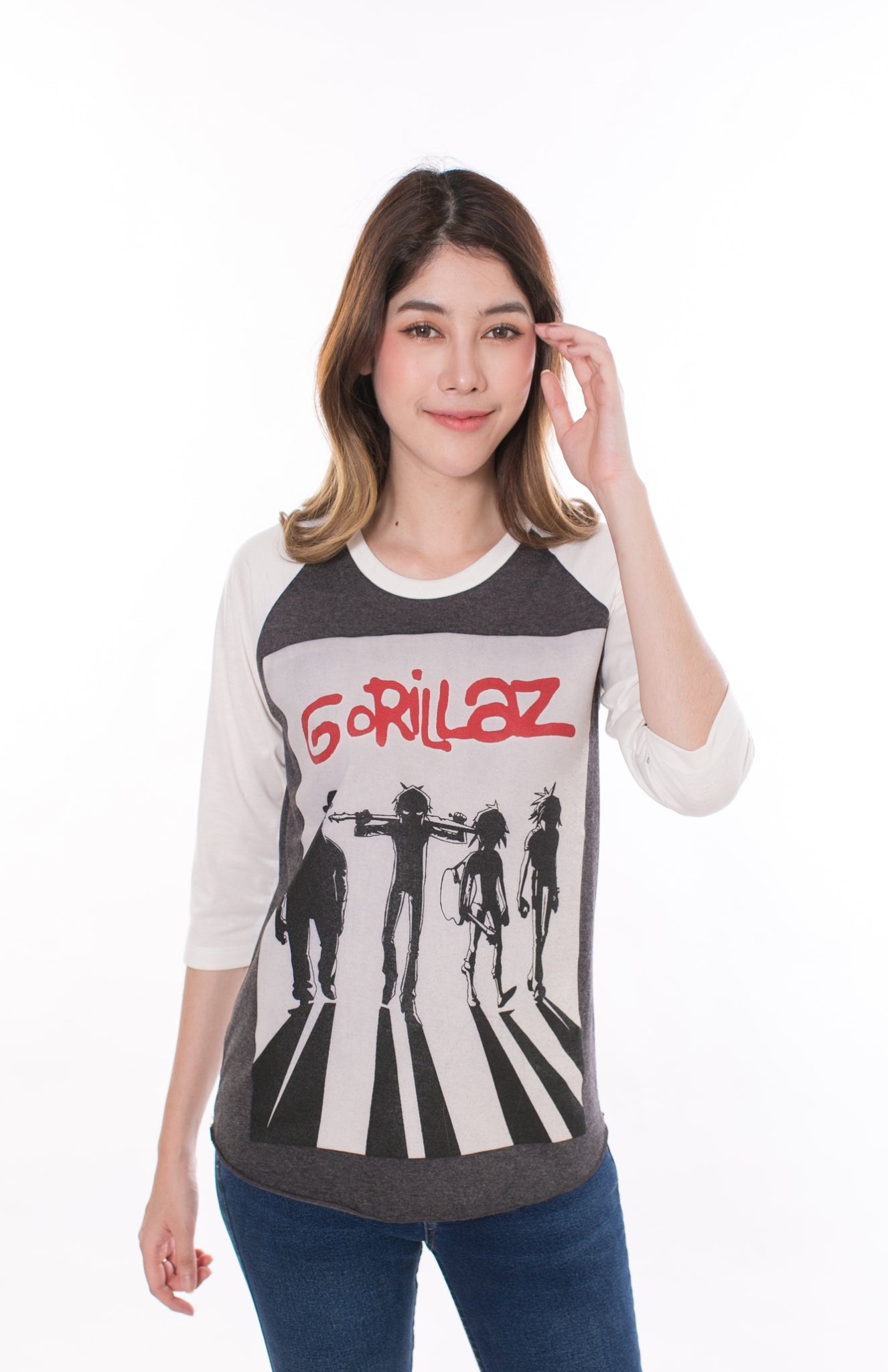 Gorillaz Band Rock Tour Womens Raglan T-Shirt