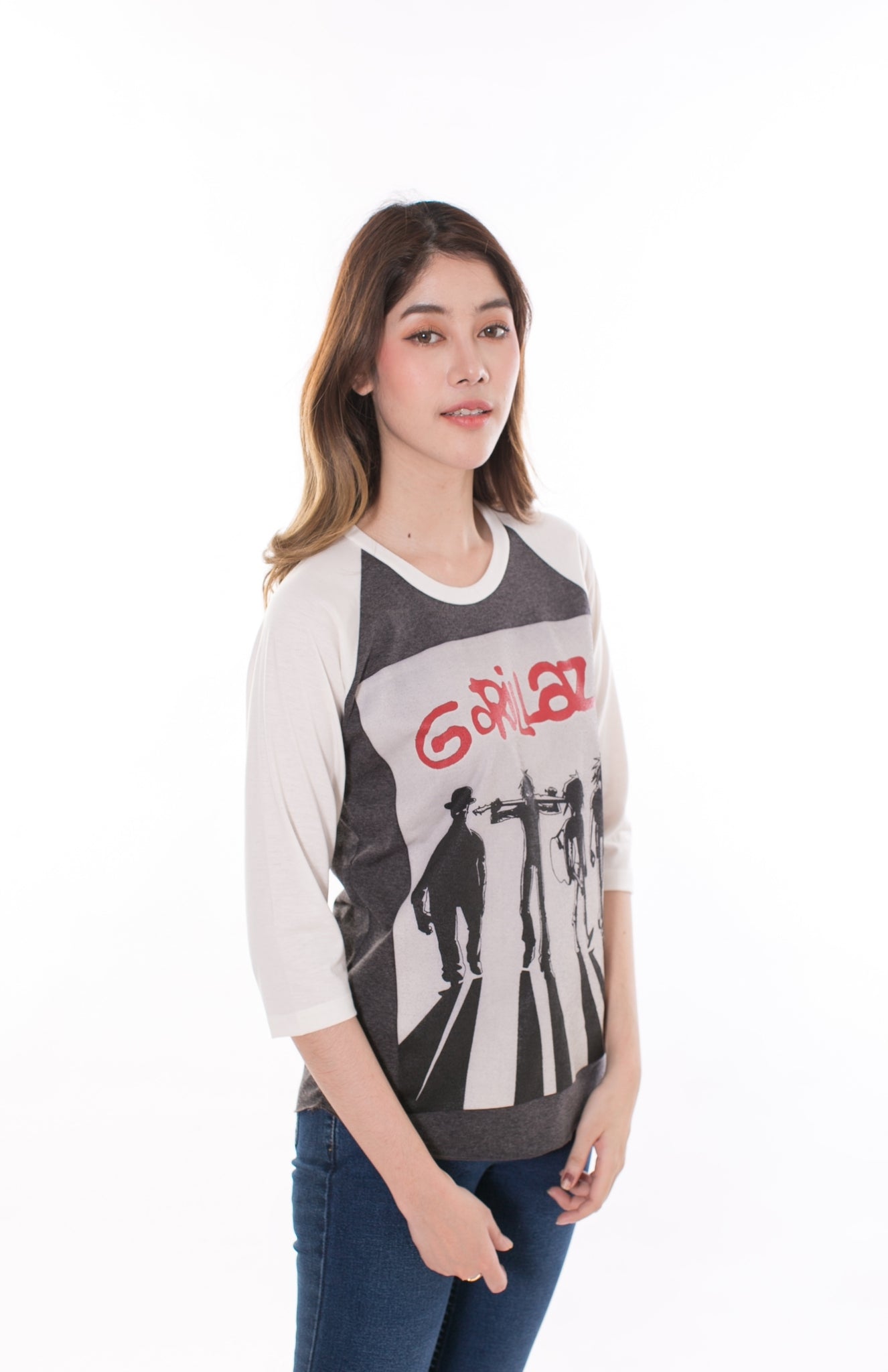 Gorillaz Band Rock Tour Womens Raglan T-Shirt