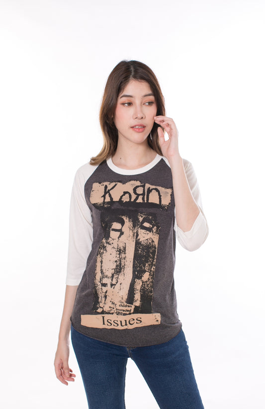 90s Korn Rock Issues Womens Raglan T-Shirt