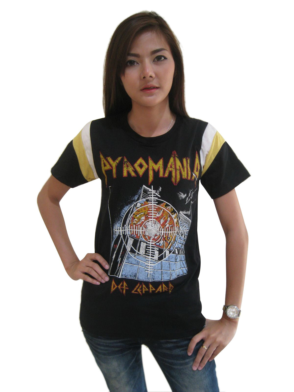 Def Leppard Pyromania Womens Short Sleeve T-Shirt