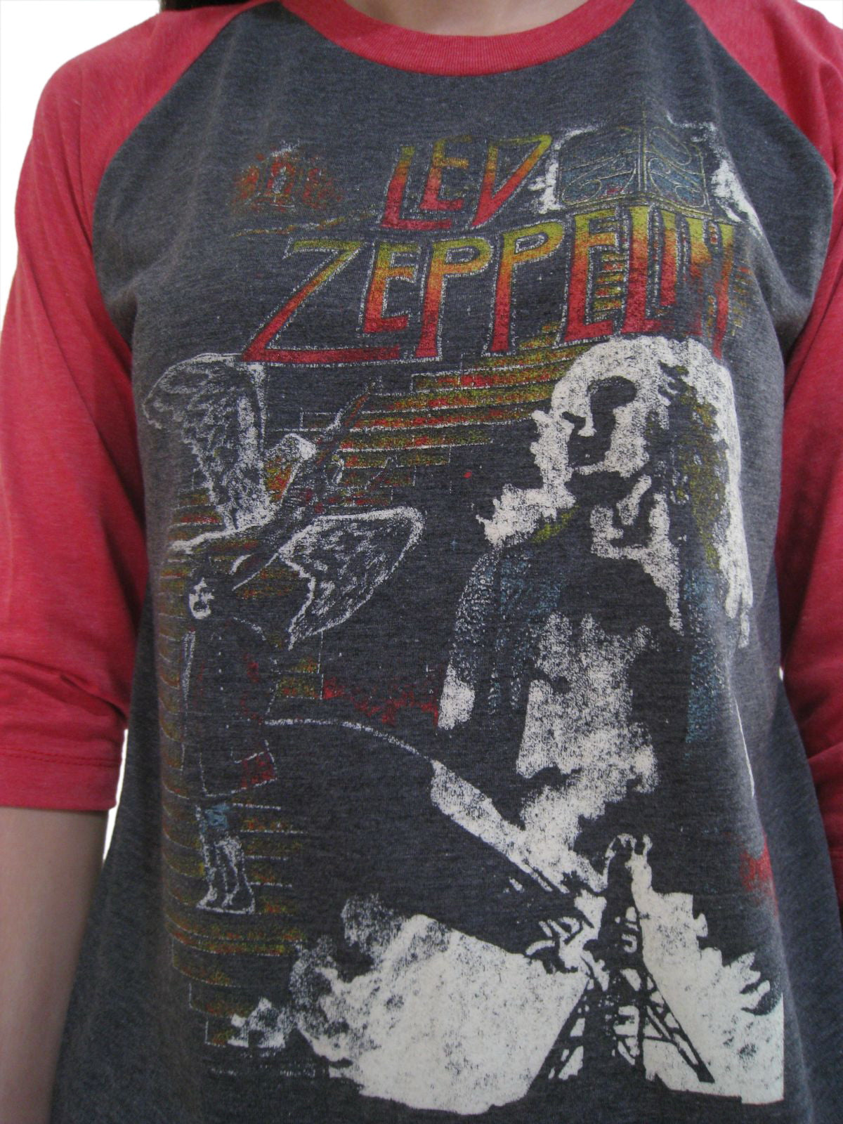 Led Zeppelin Tour 1971 Womens Raglan T-Shirt