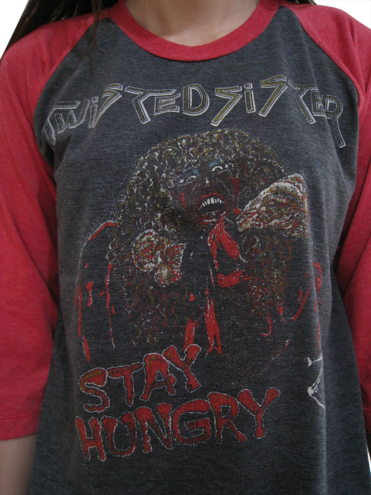 Twisted Sister Stay Hungry Womens Raglan T-Shirt