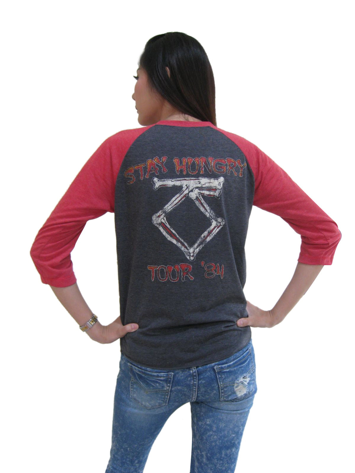 Twisted Sister Stay Hungry Womens Raglan T-Shirt