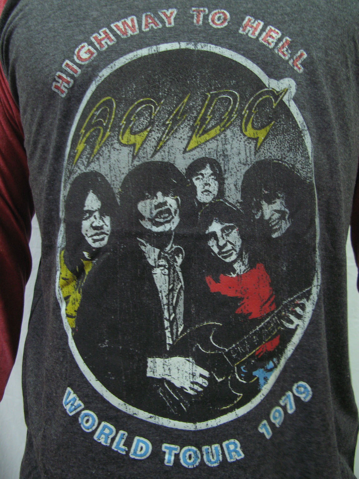 AC/DC World Tour 1979 Highway to Hell Mens Raglan T-Shirt