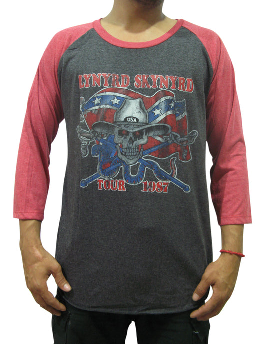 Lynyrd Skynyrd Tour 1987 Mens Raglan T-Shirt