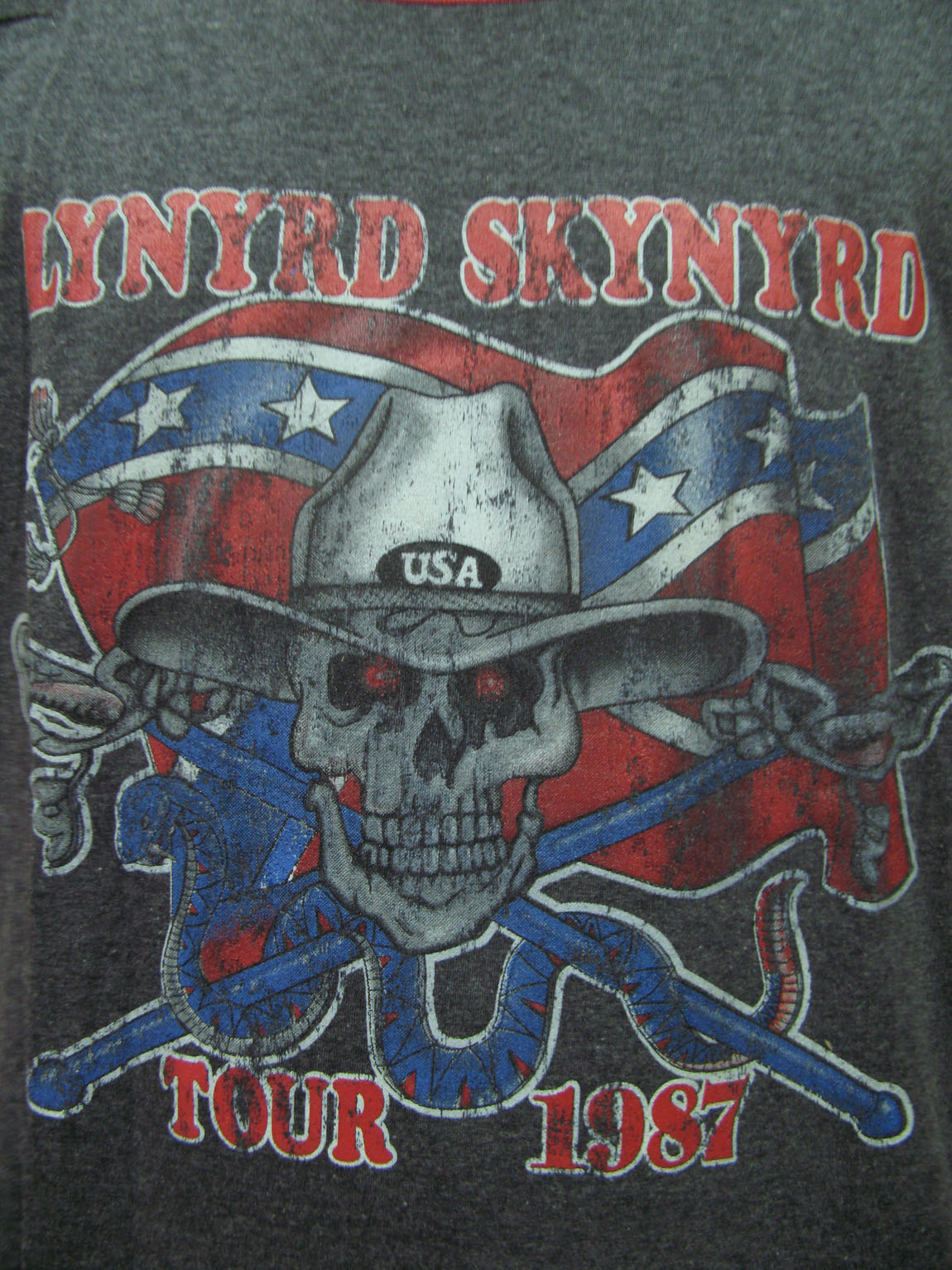 Lynyrd Skynyrd Tour 1987 Mens Raglan T-Shirt