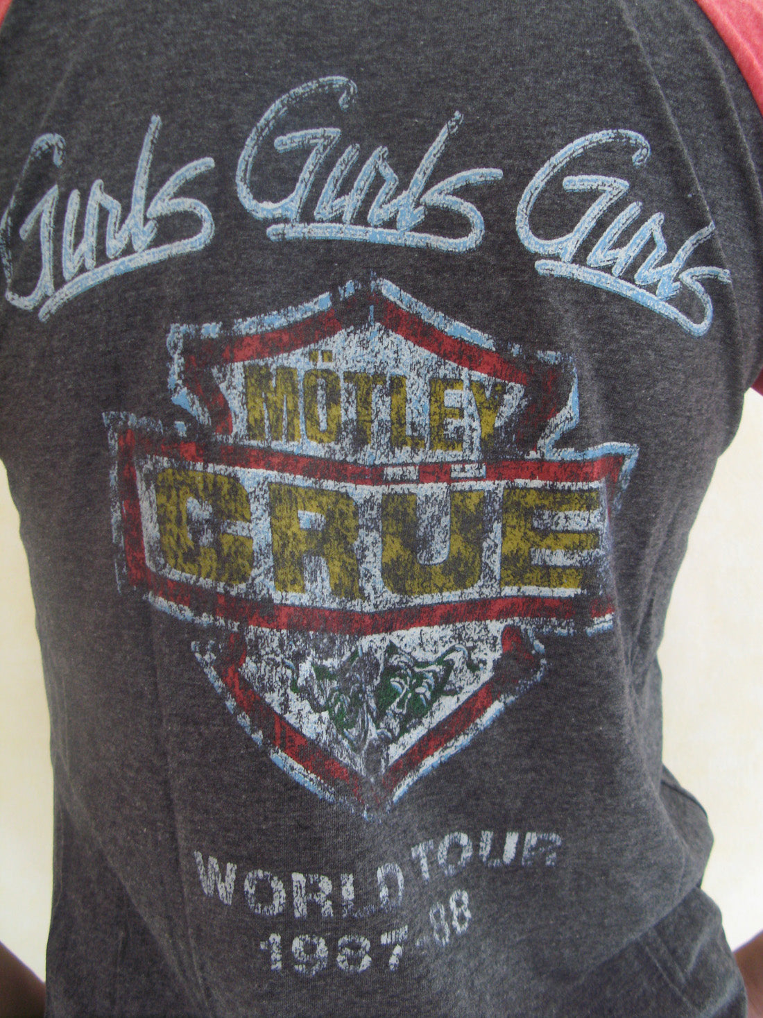 Motley Crue Girls Girls Girls Womens Raglan T-Shirt