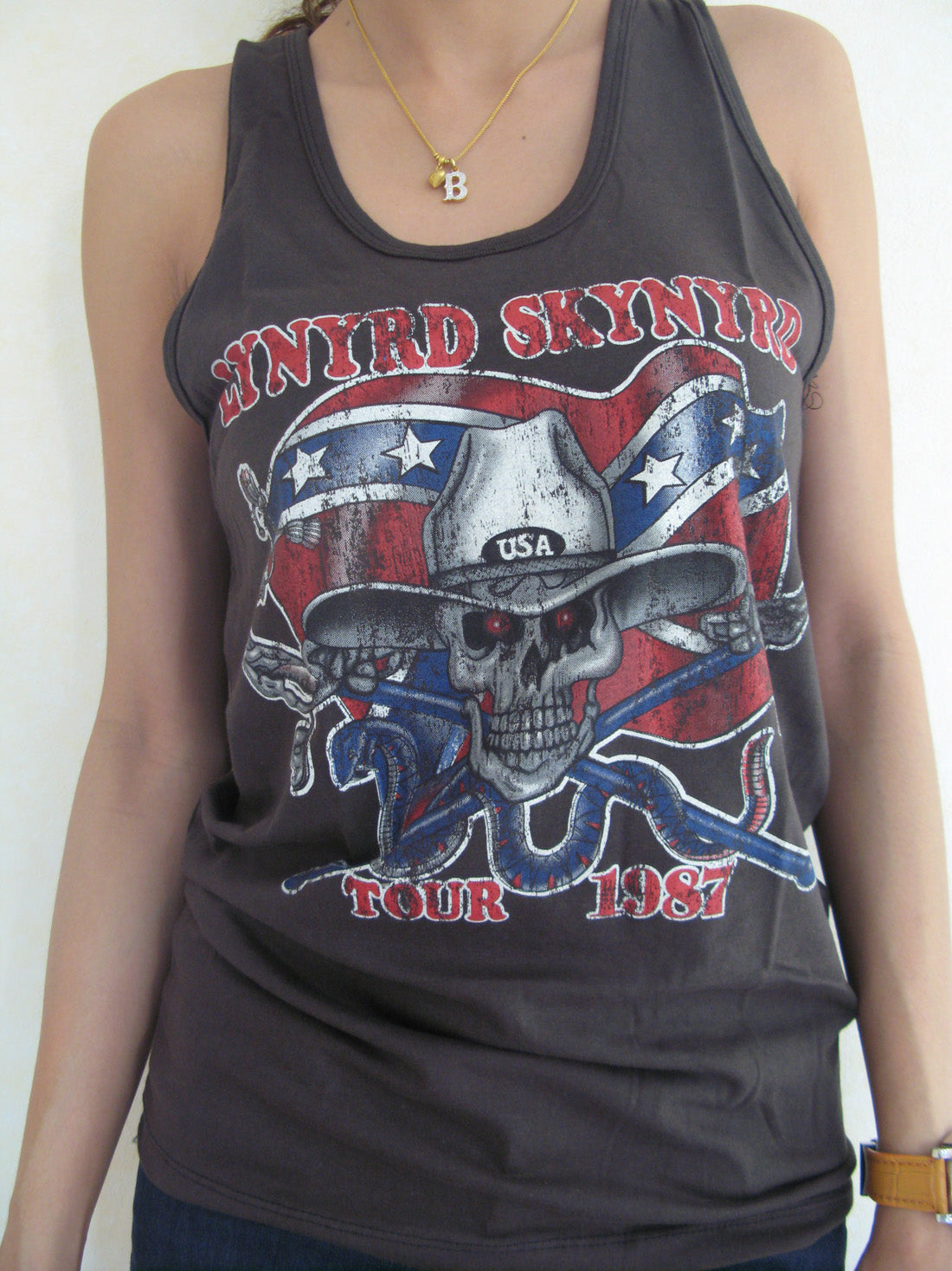 Lynyrd Skynyrd Tour 1987 Womens Tank Top T-Shirt