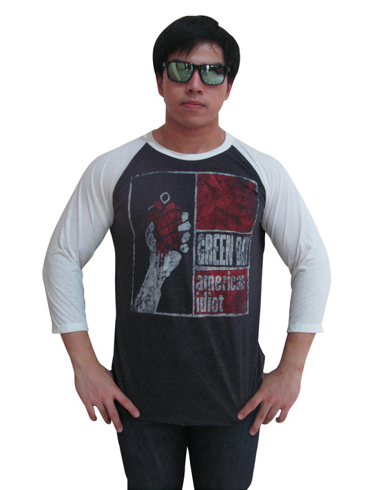 Green Day American Idiot Mens Raglan T-Shirt