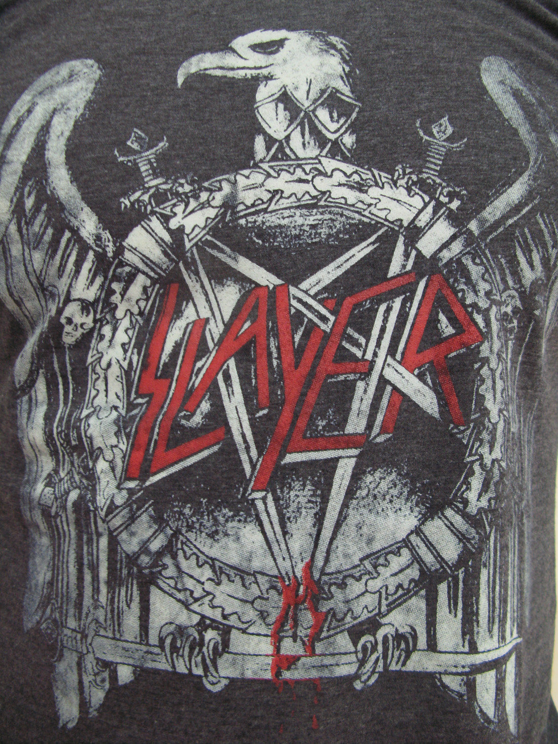 Slayer Eagle with logo Mens Raglan T-Shirt