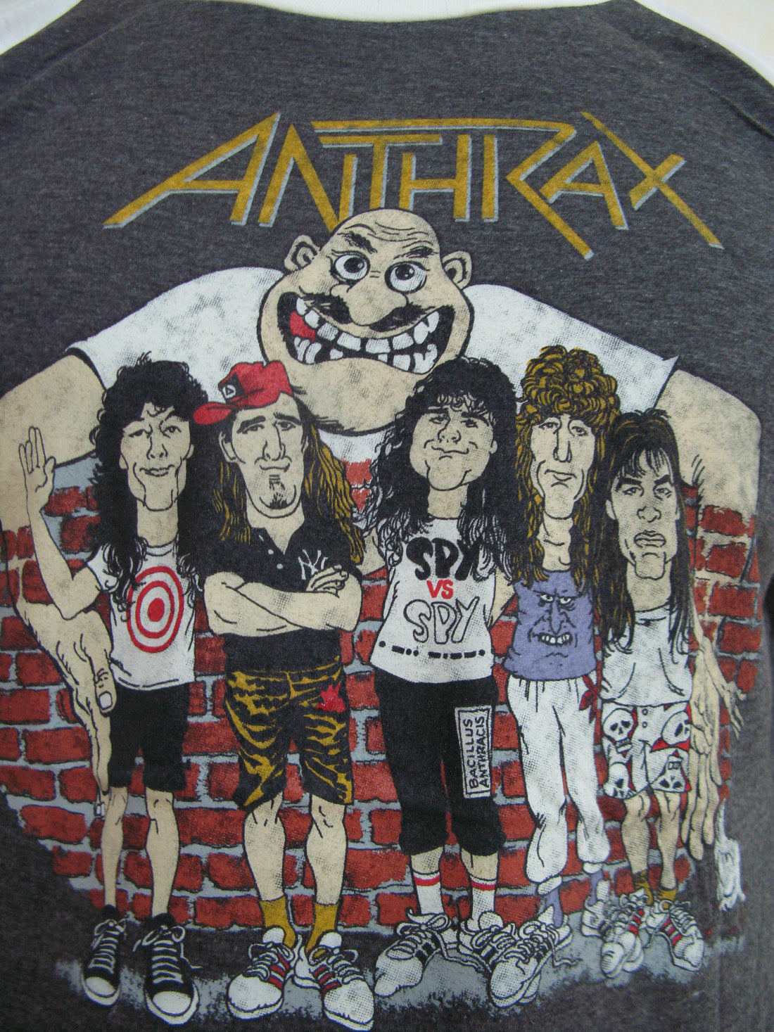 ANTHRAX Personels Cartoon Metal Rock Mens Raglan T-Shirt