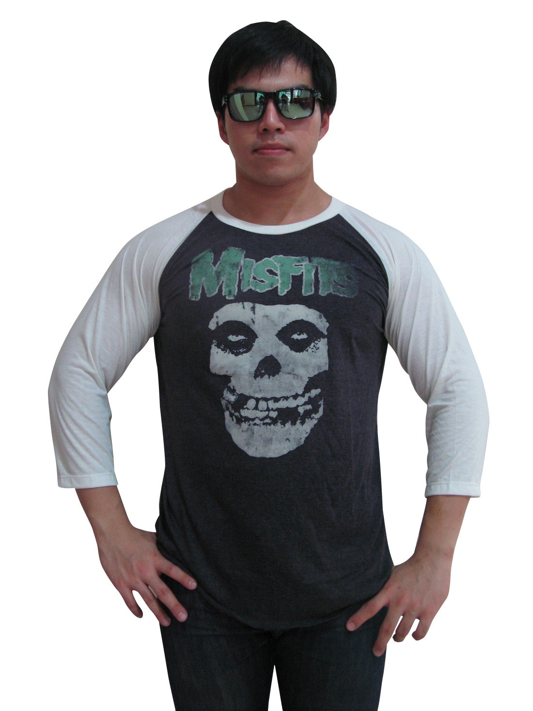 Misfits Skull Psychobilly Horror Raglan Mens T-Shirt