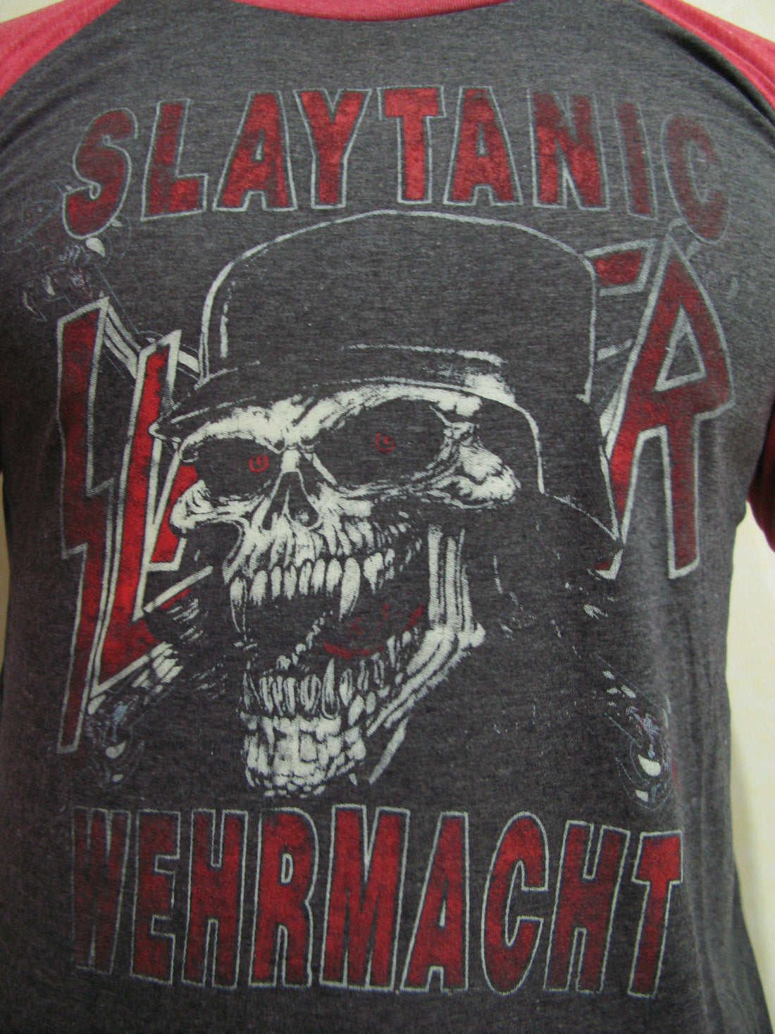 1990 Slayer Slaytanic Wehrmacht Mens Raglan T-Shirt