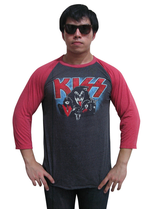 Heavy Metal Rock Band KISS Mens Raglan T-Shirt