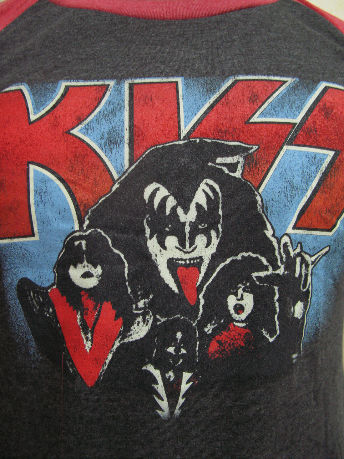 Heavy Metal Rock Band KISS Mens Raglan T-Shirt