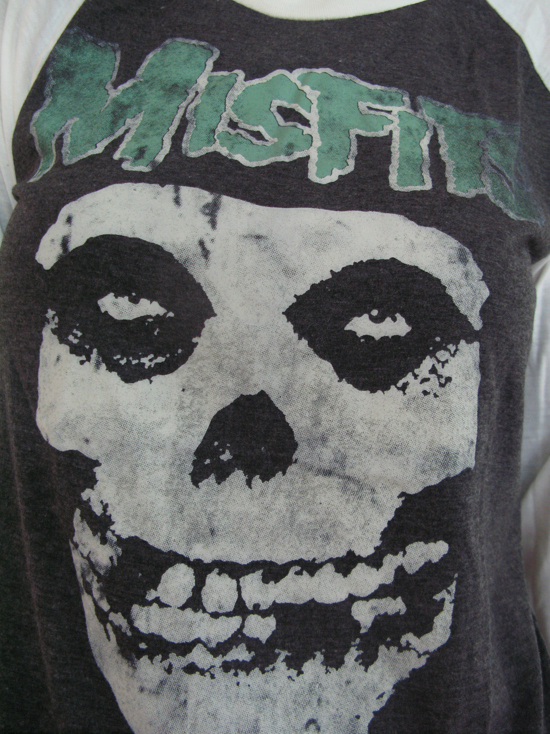 Misfits Skull Psychobilly Horror Womens Raglan T-Shirt