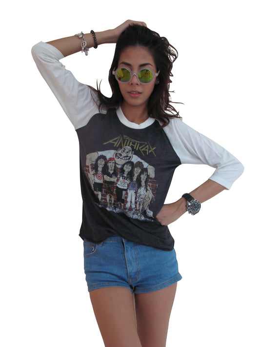 ANTHRAX Personels Cartoon Womens Raglan T-Shirt