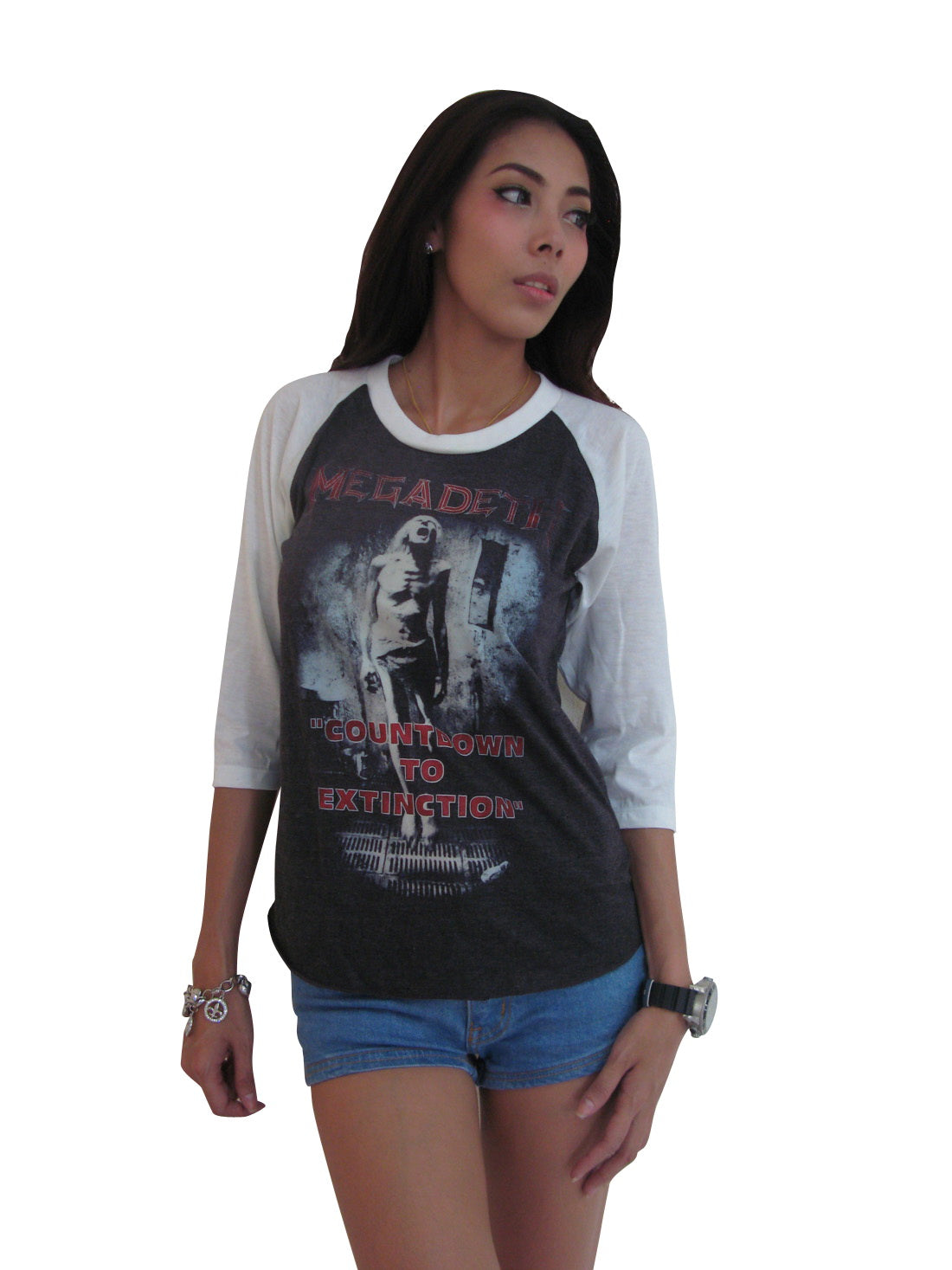 Megadeth 'Countdown To Extinctio' Womens Raglan T-Shirt