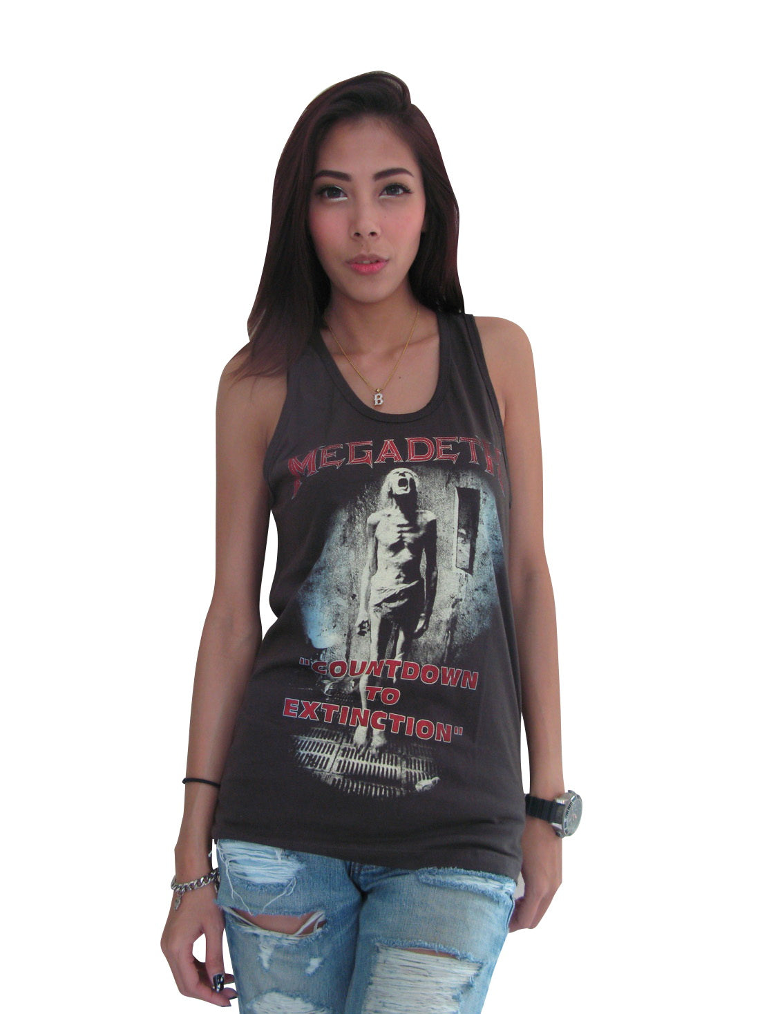 Megadeth Metal Rock Band Womens Tank Top T-Shirt