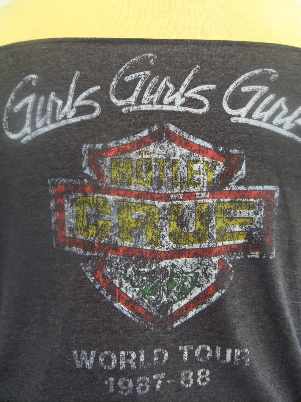 Motley Crue Girls Girls Girls World Tour'87 Mens Ringer T-Shirt