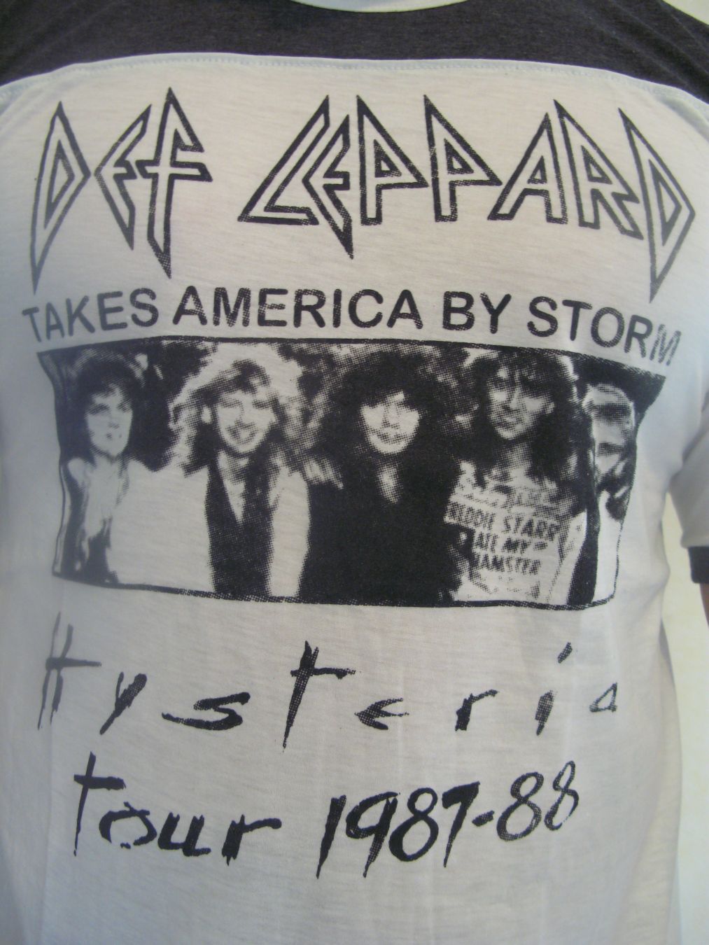 Def Leppard Hysteria Tour'87 Rock Band Tour Mens Ringer T-Shirt