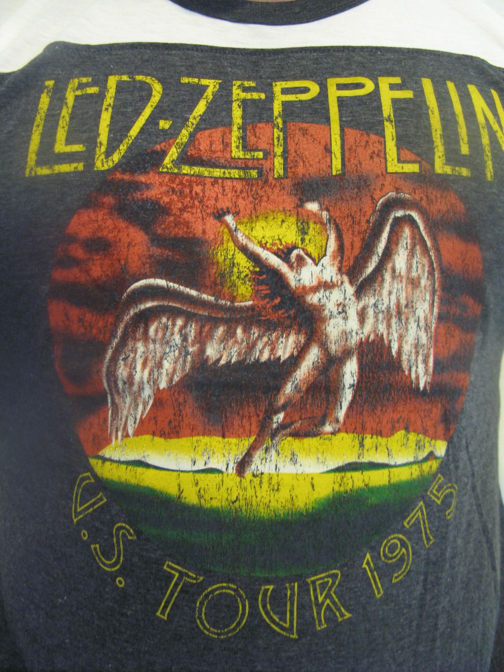 Led Zeppelin U.S.Tour 1975 Mens Ringer T-Shirt