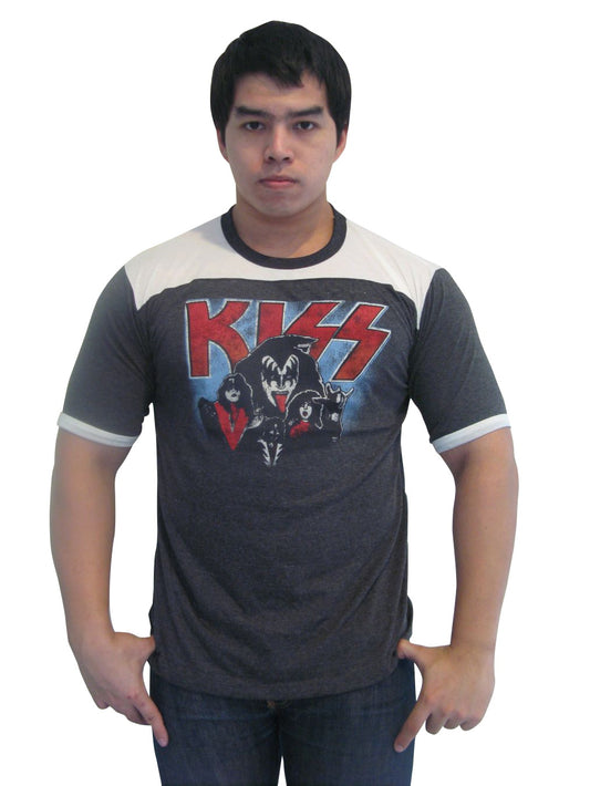 Kiss Band Rock Punk Mens Ringer T-Shirt